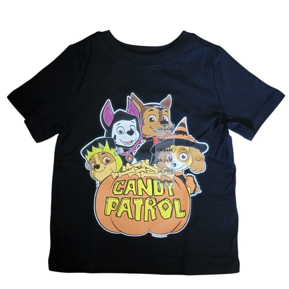 Old Navy Paw Patrol Halloween Tshirt Boys Sz 18/24M Black Graphic Tee‎ Crew Neck